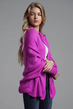 Open Front Batwing Sleeve Cardigan - Delanoir