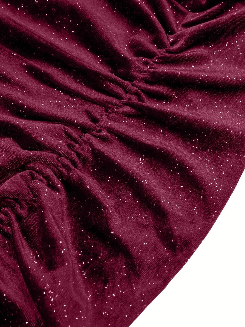 Glitter Ruched Cowl Neck Wrap Dress - Delanoir