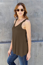 Basic Bae Full Size Lace Detail V-Neck Cutout Cami - Delanoir