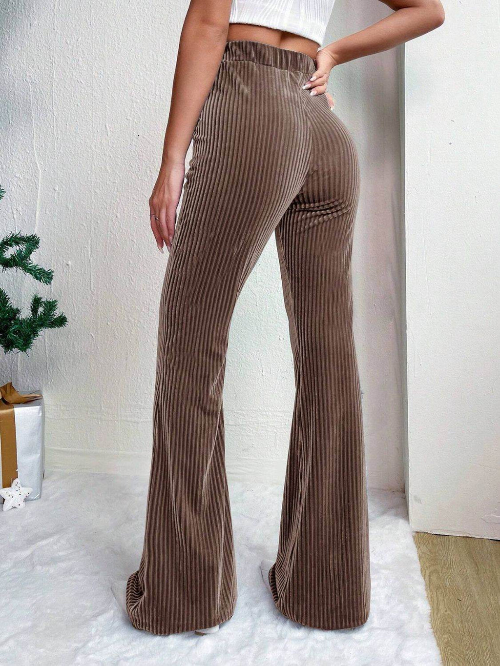 High Waist Flare Pants - Delanoir