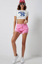 Distressed Denim Shorts - Delanoir