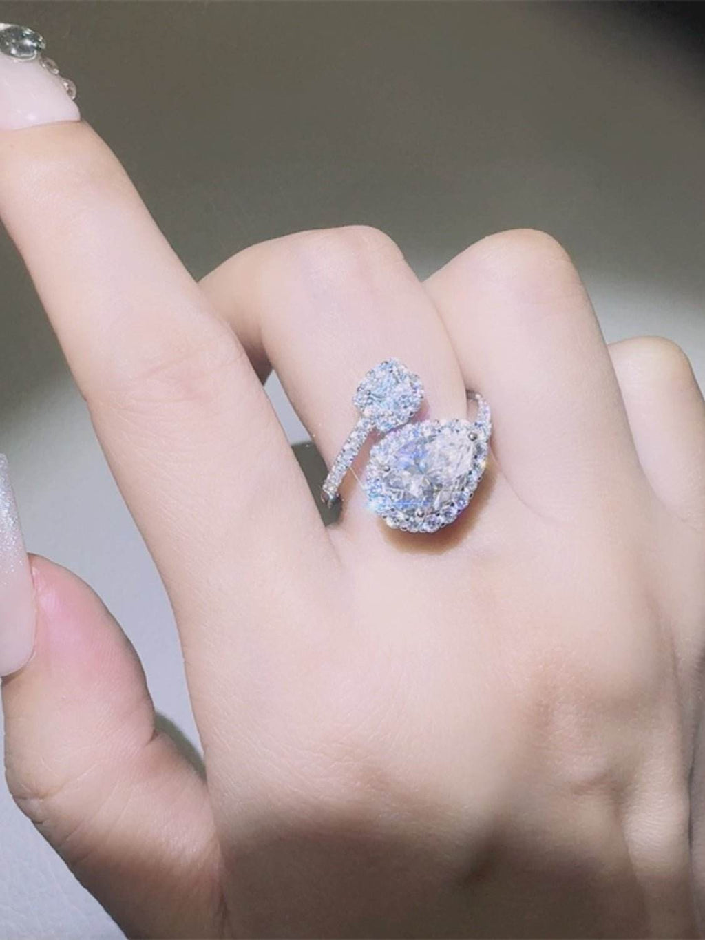2 Carat Moissanite 925 Sterling Silver Bypass Ring - Delanoir