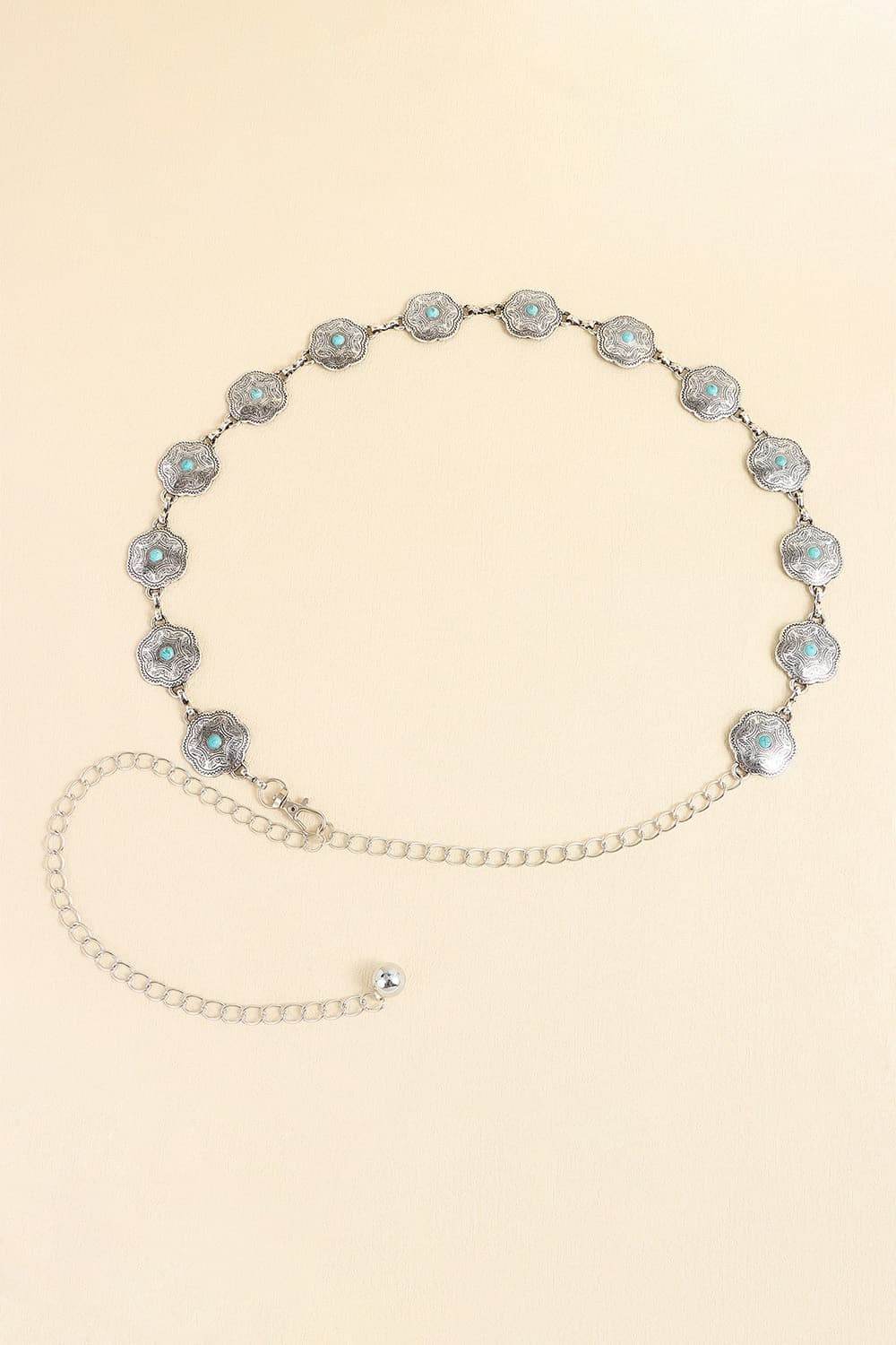 Vintage Turquoise Alloy Belt - Delanoir