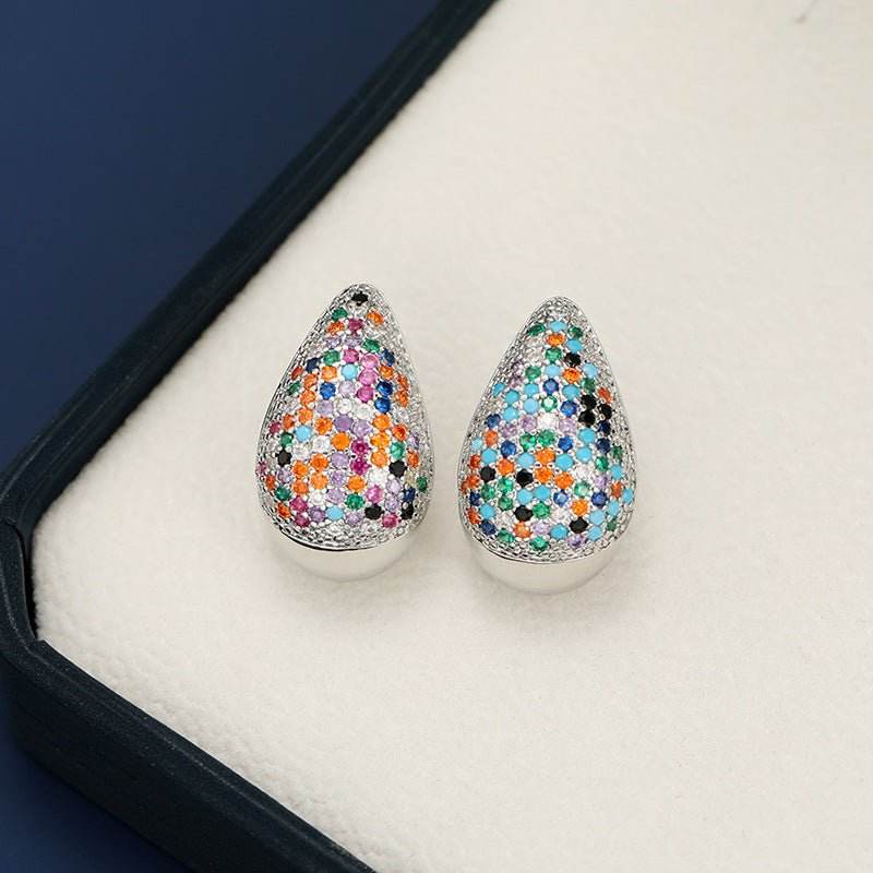 18K Gold-Plated Zircon Teardrop Earring - Delanoir
