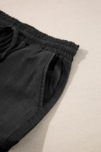 Drawstring Wide Leg Jeans - Delanoir