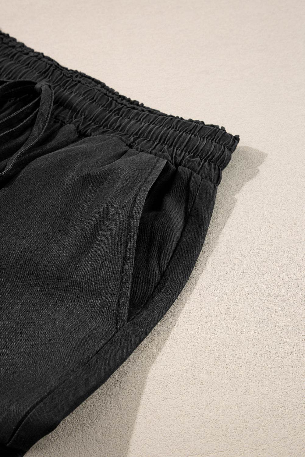 Drawstring Wide Leg Jeans - Delanoir