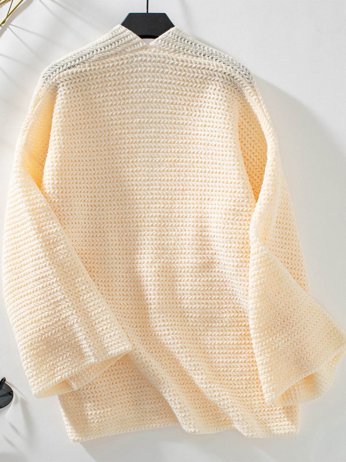 Open Front Long Sleeve Cardigan - Delanoir