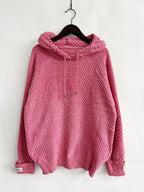 Drawstring Long Sleeve Hooded Sweater - Delanoir