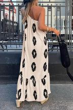 Printed Single Shoulder Maxi Dress - Delanoir