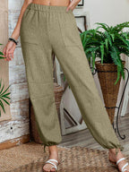 Drawstring Elastic Waist Joggers - Delanoir