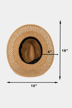 Fame Basket Weave Straw Sun Hat - Delanoir