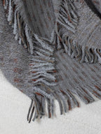 Fringe Open Front Half Sleeve Poncho - Delanoir