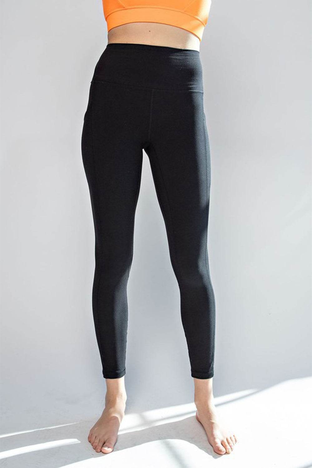 Faith Apparel High Waist Wide Waistband Leggings - Delanoir