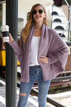 Open Front Batwing Sleeve Cardigan - Delanoir
