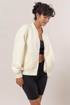 HYFVE Baseball Collar Zip Up Long Sleeve Jacket - Delanoir