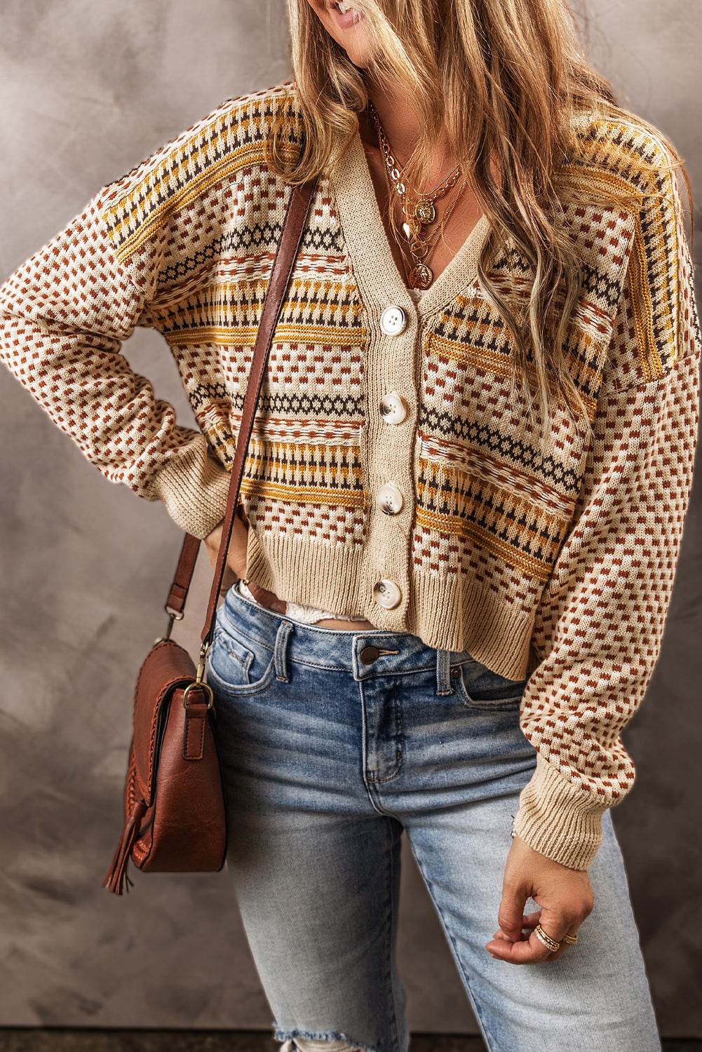 Button Down Long Sleeve Cardigan - Delanoir