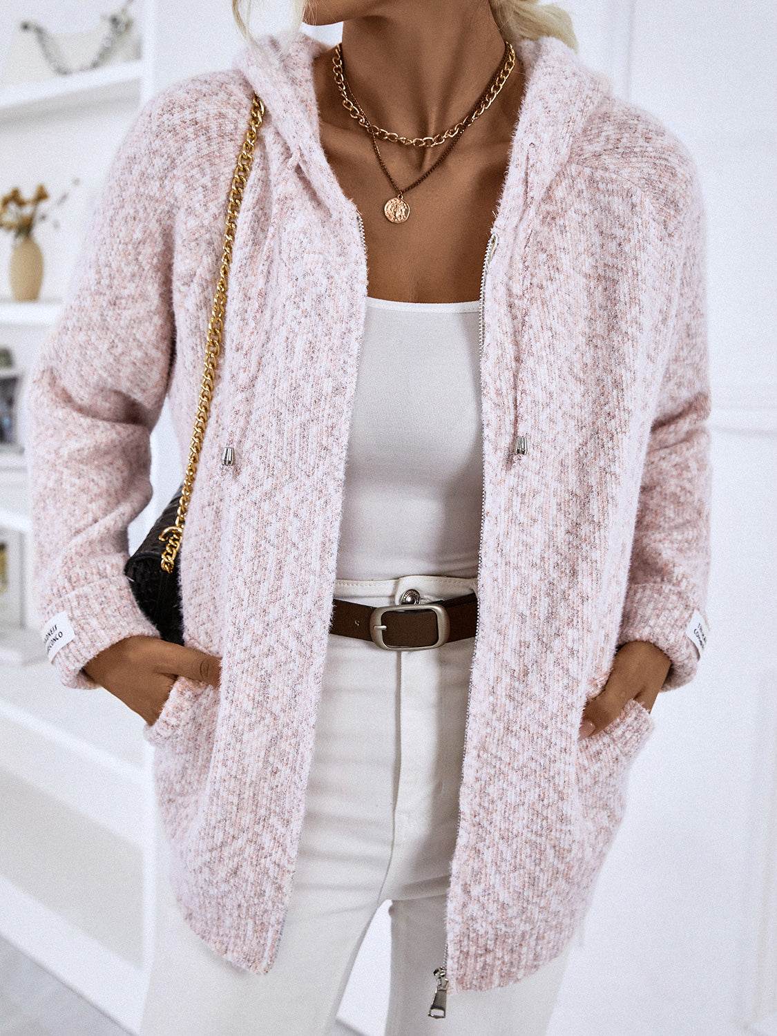 Zip-Up Hooded Sweater - Delanoir