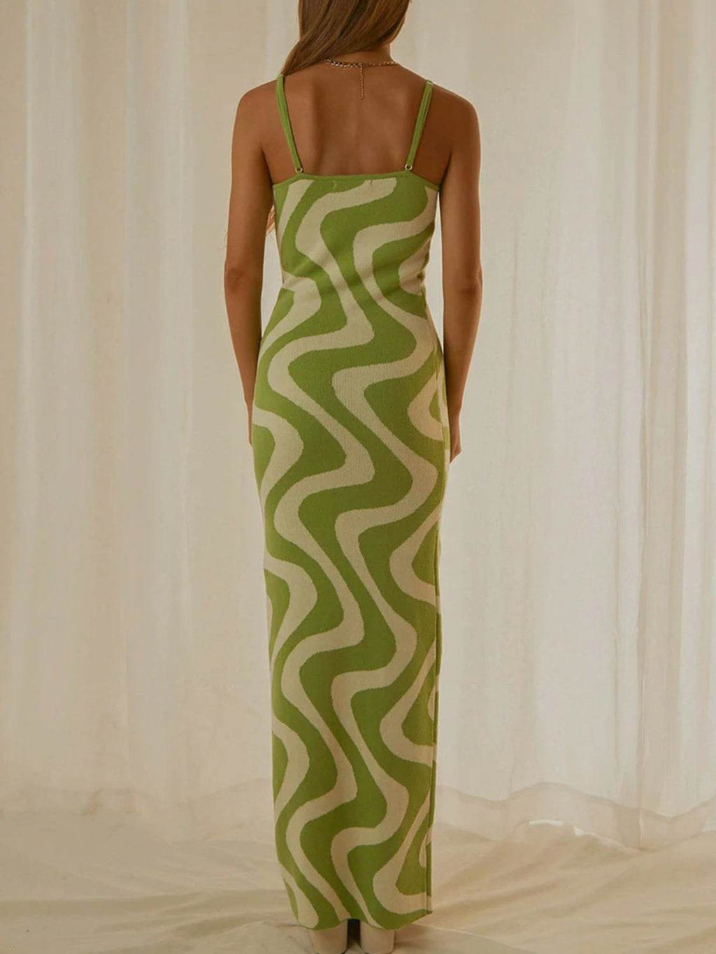 Spaghetti Strap Maxi Sweater Dress - Delanoir