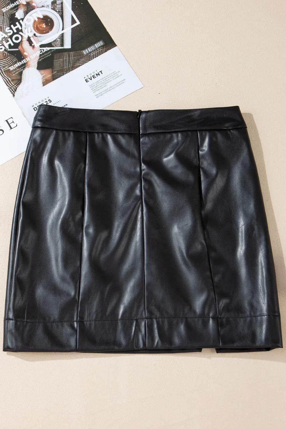PU Leather Mini Skirt - Delanoir