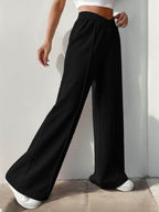 Elastic Waist Wide Leg Pants - Delanoir