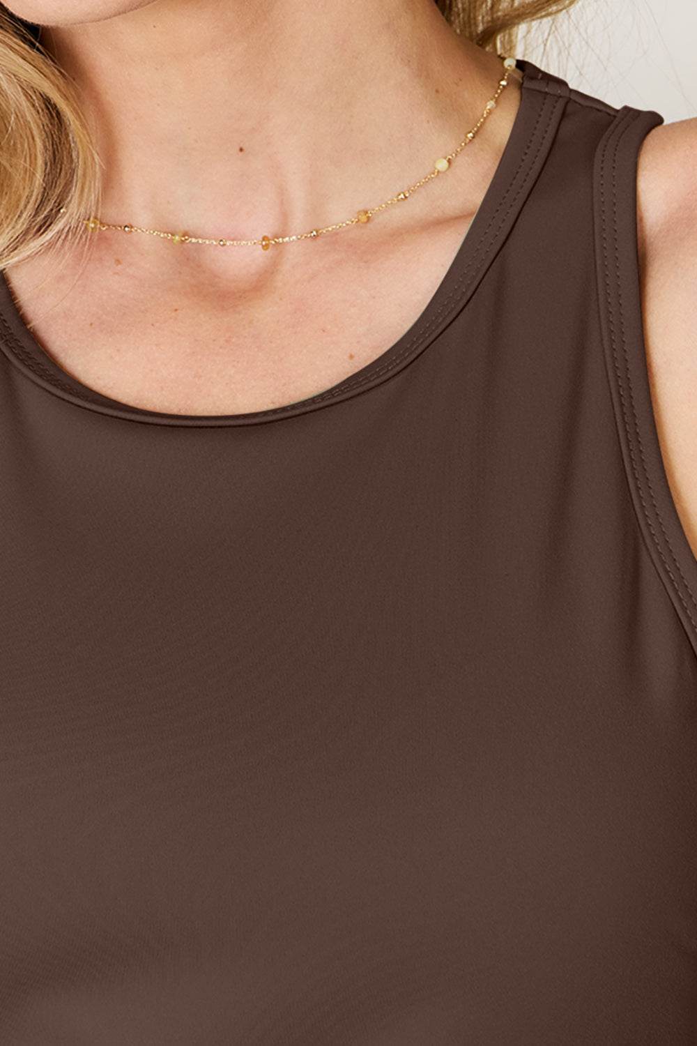 Basic Bae Full Size Round Neck Racerback Tank - Delanoir