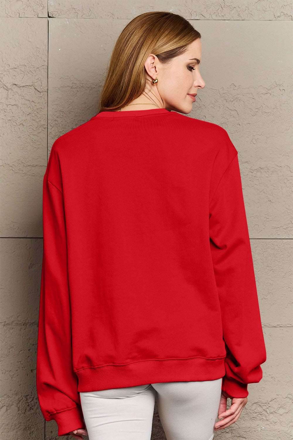 Simply Love Full Size MAMA CLAUS Round Neck Sweatshirt - Delanoir