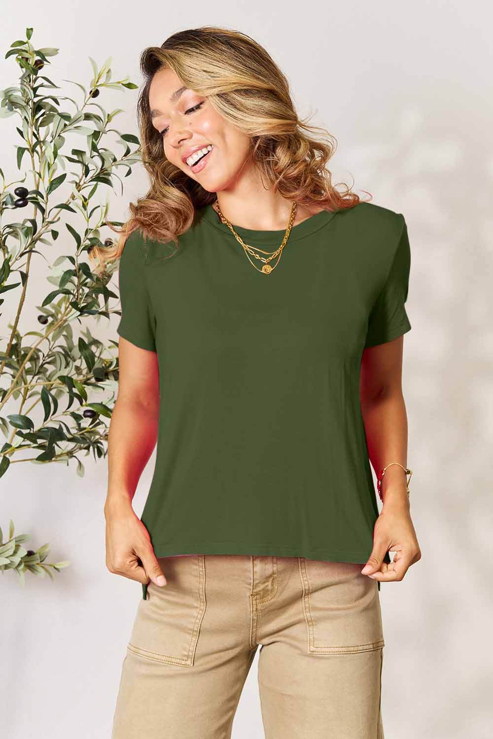 Basic Bae Full Size Round Neck Short Sleeve T-Shirt - Delanoir