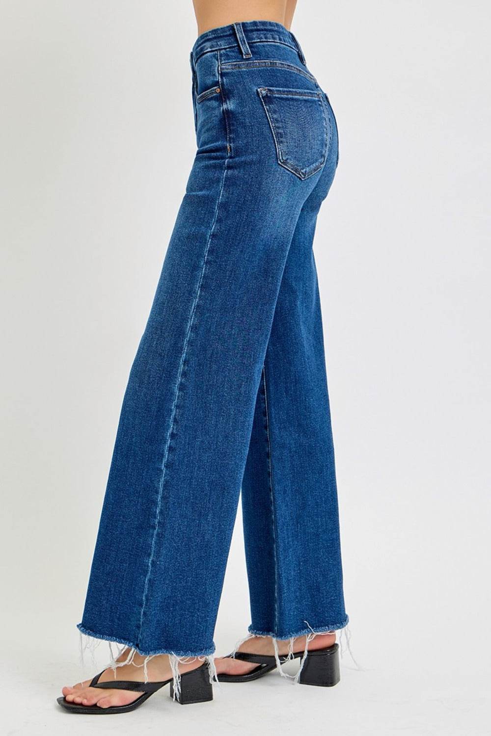 RISEN Tummy Control High Rise Wide Leg Jeans - Delanoir