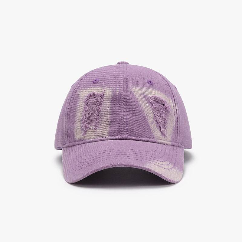 Distressed Cotton Baseball Cap - Delanoir