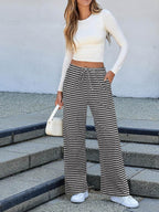 Lovelet Striped Wide Leg Pants - Delanoir