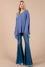 Ces Femme Asymmetrical Long Sleeve top - Delanoir