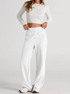 High Waist Wide Leg Pants - Delanoir