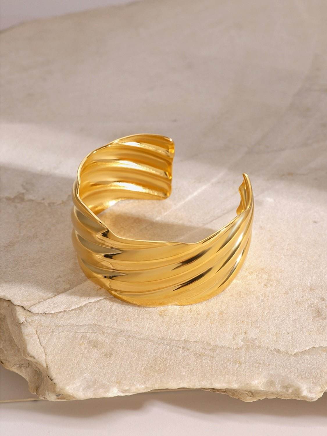 18K Gold-Plated Stainless Steel Open Ring - Delanoir