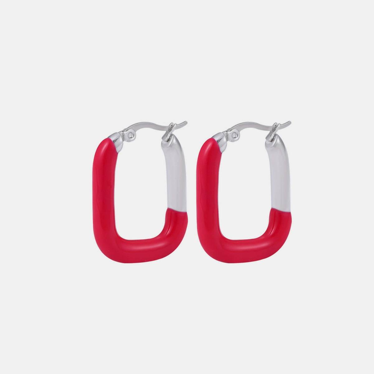 Stainless Steel Drip Oil Contrast Earring - Delanoir