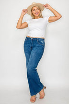 bytos Full Size Cat's Whiskers High Rise Straight Jeans - Delanoir