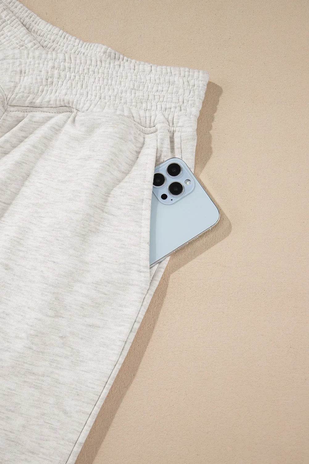 Elastic Waist Active Pants with Pockets - Delanoir