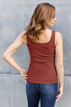 Basic Bae Full Size Square Neck Wide Strap Tank - Delanoir