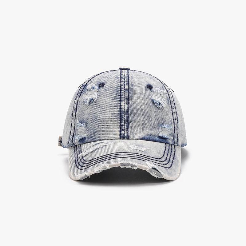 Distressed Cotton Baseball Cap - Delanoir