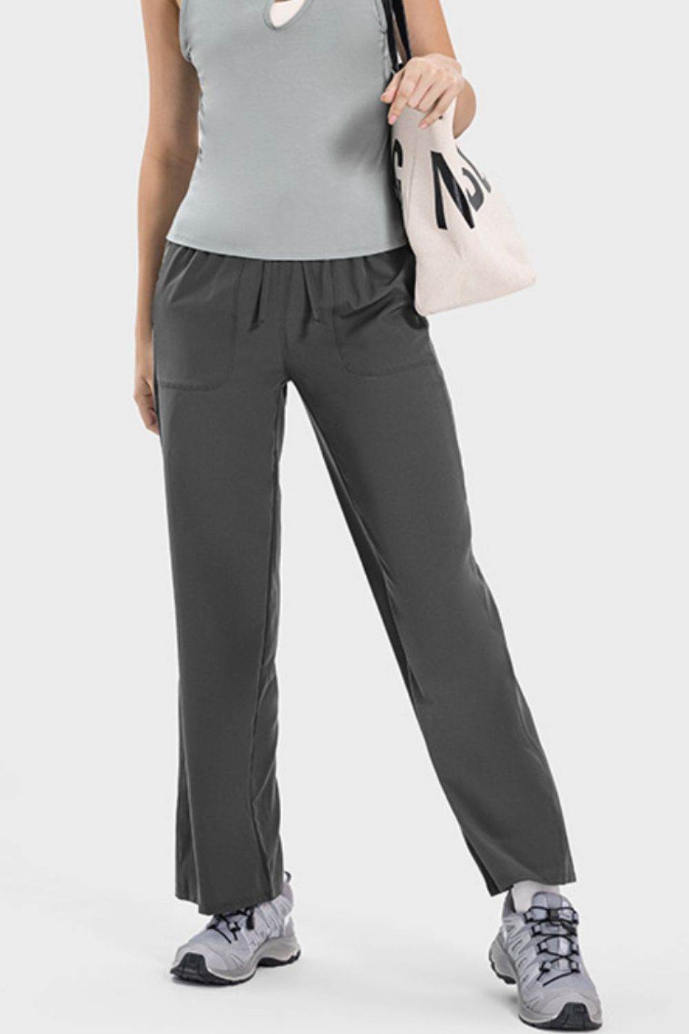 Millennia Drawstring Pocketed Active Pants - Delanoir