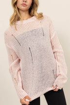HYFVE Distressed Long Sleeve Knit Top - Delanoir
