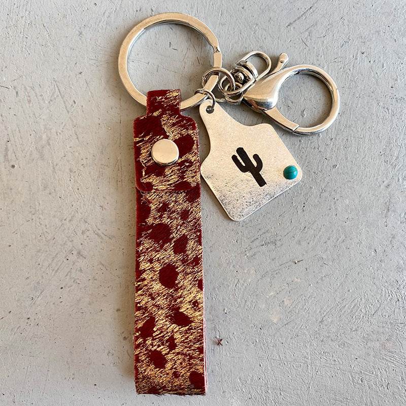 Genuine Leather Alloy Keychain - Delanoir