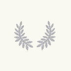 Moissanite 925 Sterling Silver Leaf Shape Stud Earrings - Delanoir