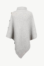 Turtleneck Buttoned Poncho - Delanoir