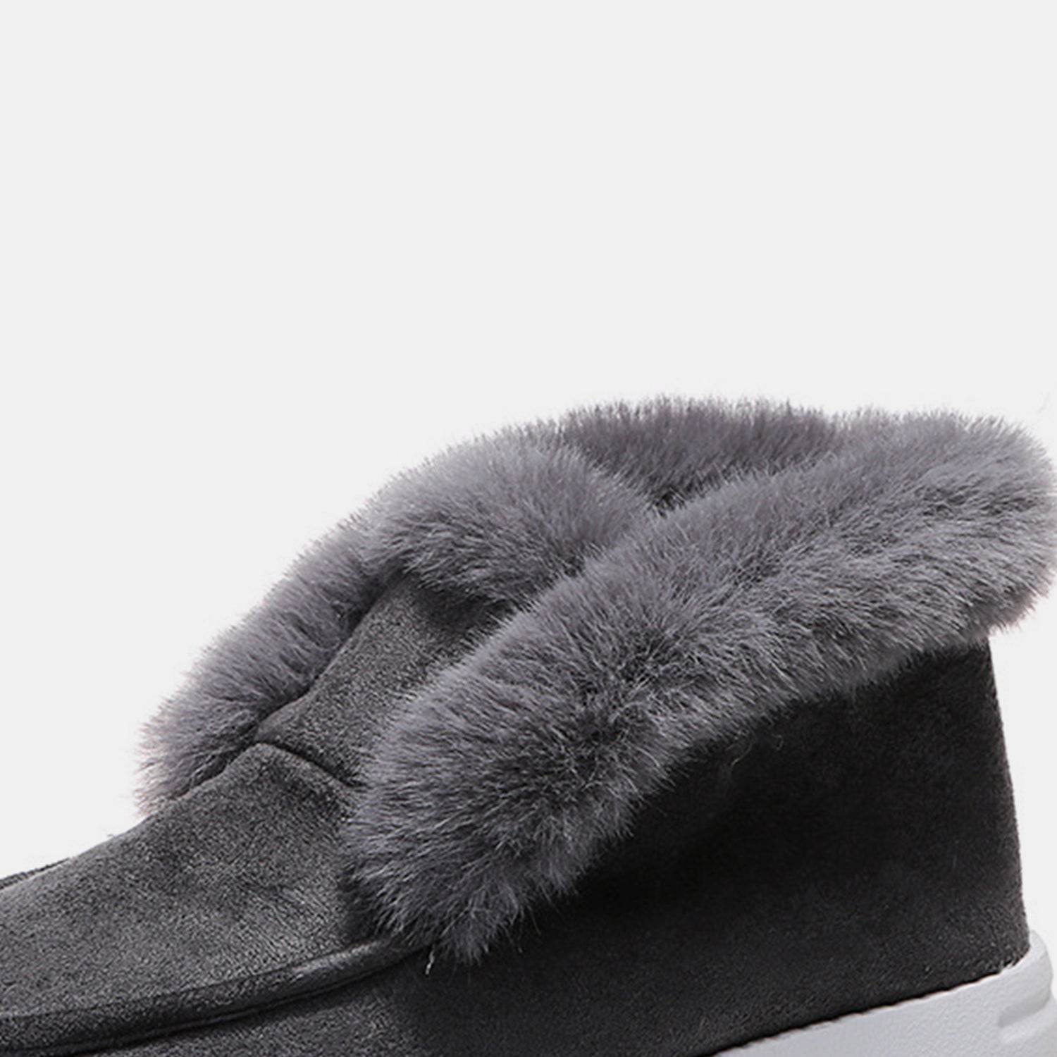 Furry Suede Snow Boots - Delanoir