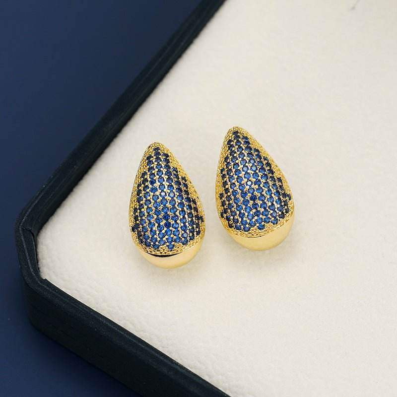 18K Gold-Plated Zircon Teardrop Earring - Delanoir