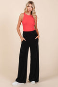 Mittoshop Elastic Waist Pants with Side Pockets - Delanoir