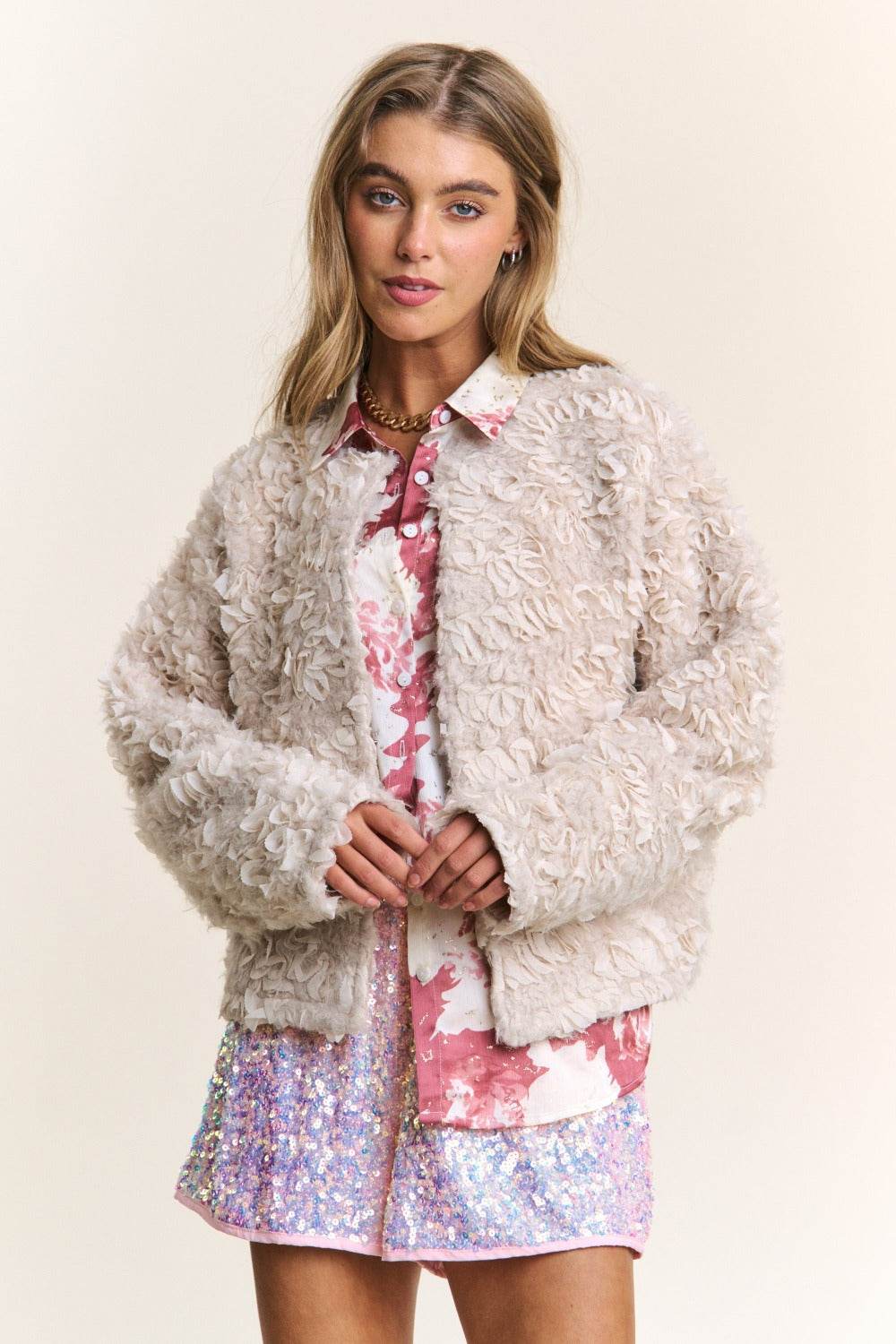 J.NNA Mixed Fabric Chic Jacket - Delanoir