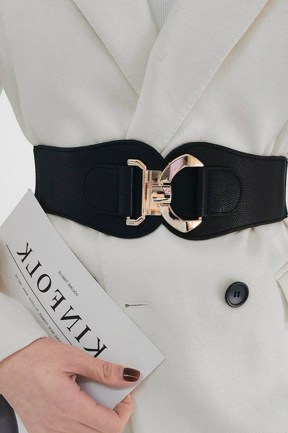 Alloy Buckle Elastic Belt - Delanoir
