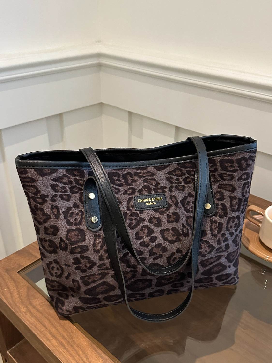 Leopard Polyester Tote Bag - Delanoir