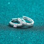 925 Sterling Silver Moissanite Huggie Earrings - Delanoir